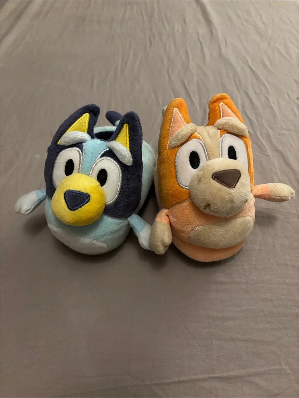 Plush Blue and Orange Kids Slippers